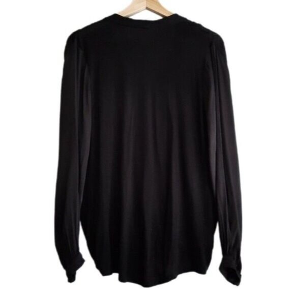 ANTHROPOLOGIE NWOT Kesia Faux Wrap Drape Surplice Satin Sleeve Top Sz XS - Picture 3 of 15